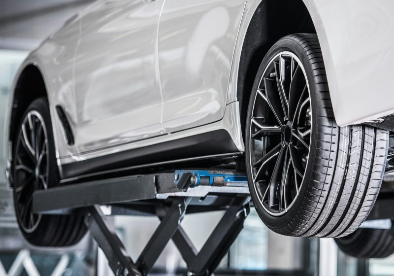 Car Repair on a Lift